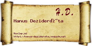 Hanus Dezideráta névjegykártya
